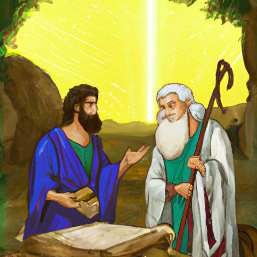 איור המתאר את הסיפור המקראי על אברהם ובריתו עם אלוהים.